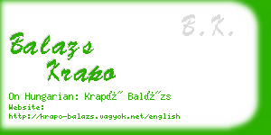 balazs krapo business card